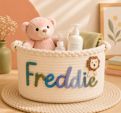 The Little Haven Keepsake Basket™ — Personalised Woven Storage Basket