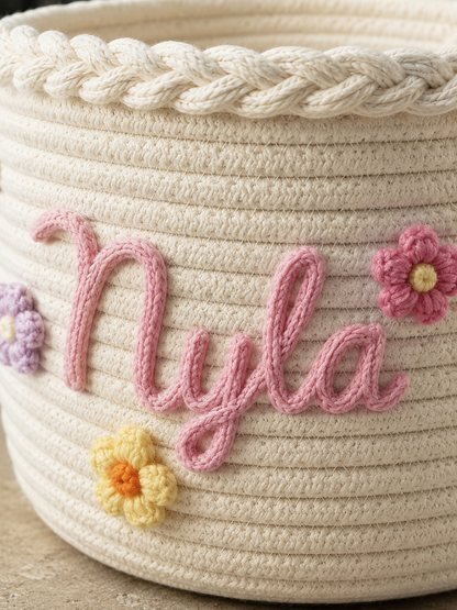 The Little Haven Keepsake Basket™ — Personalised Woven Storage Basket