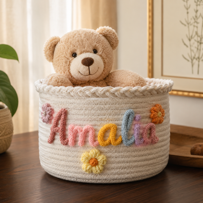 The Little Haven Keepsake Basket™ — Personalised Woven Storage Basket